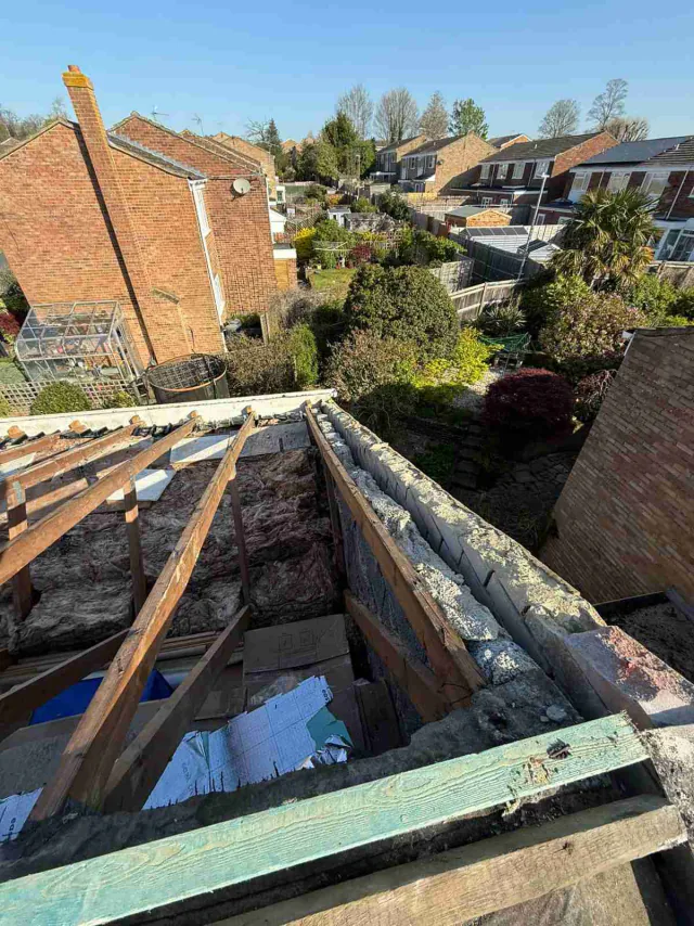 Exposed timber roof structure