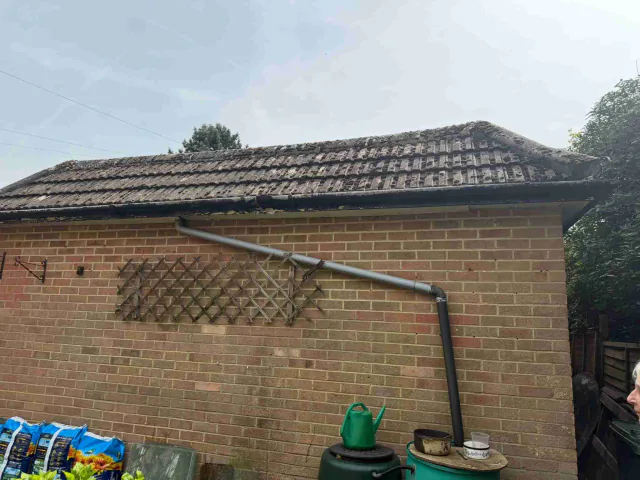 Fascia board beneath a roof edge