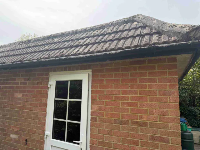 Fascia board beneath a roof edge