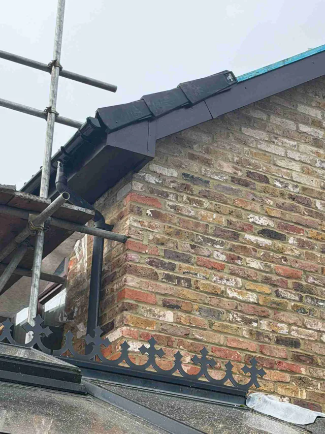 Fascia board beneath a roof edge