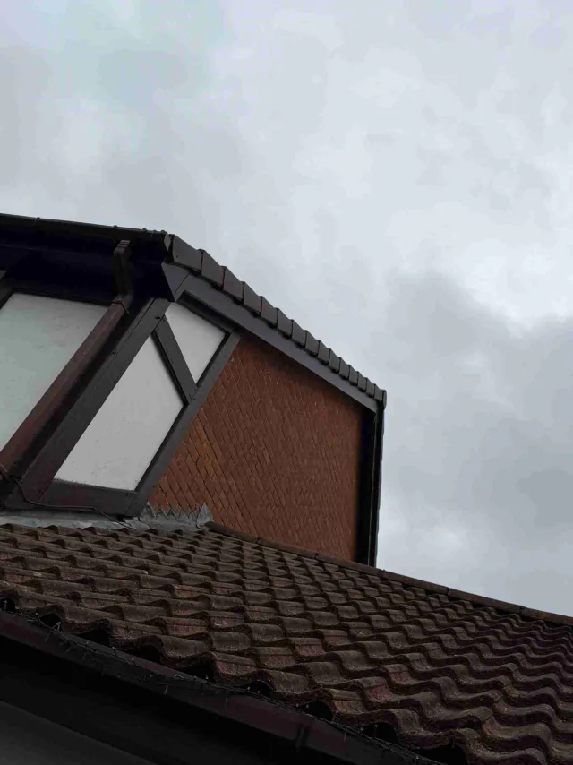 Fascia board beneath a roof edge