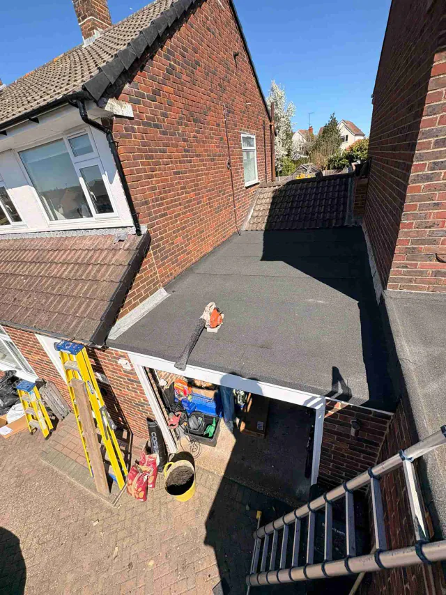 Flat roof on a house extension