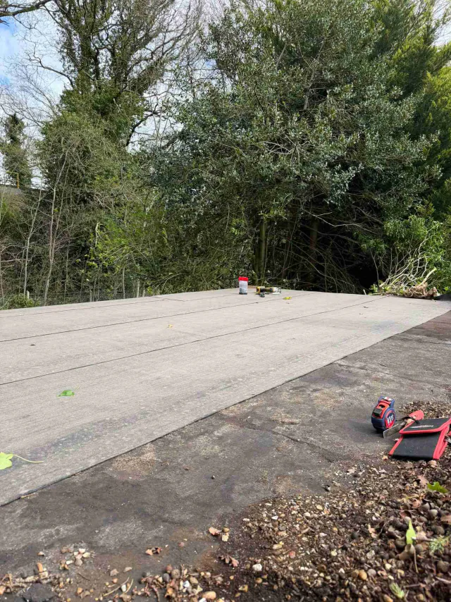 Flat roof on a house extension