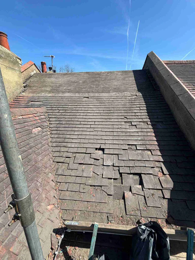 Slate roof covering