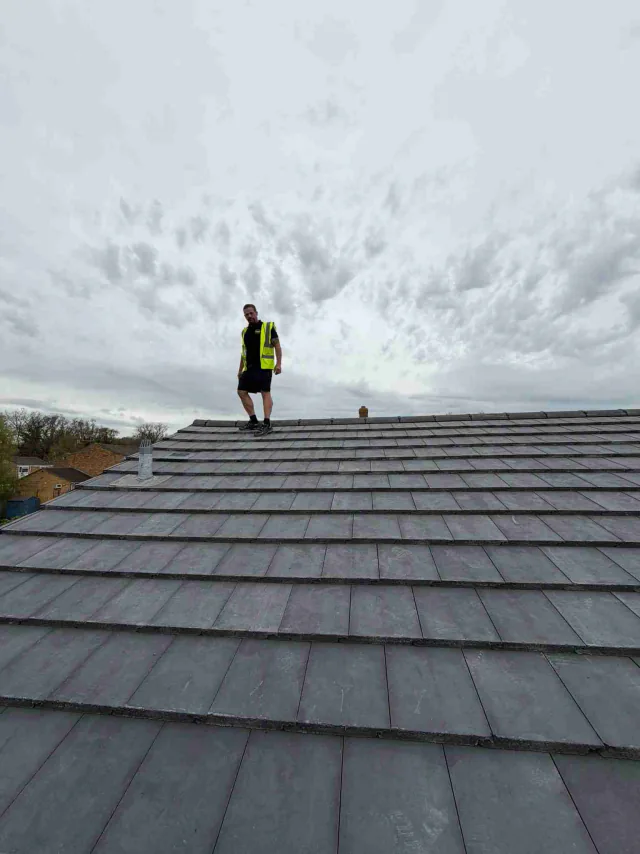 Slate roof covering