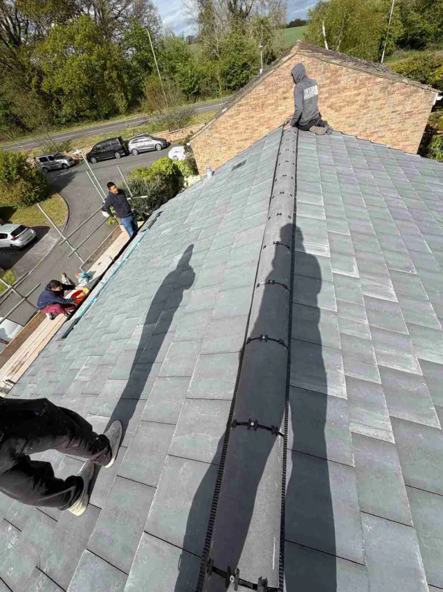 Slate roof covering