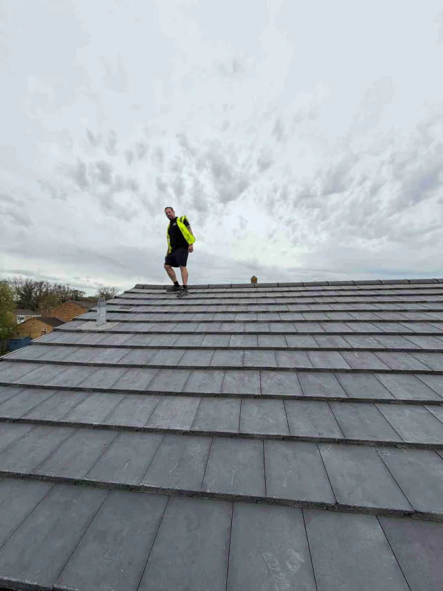 Slate roof covering