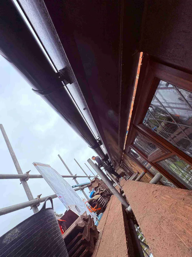 Soffit beneath the roof edge