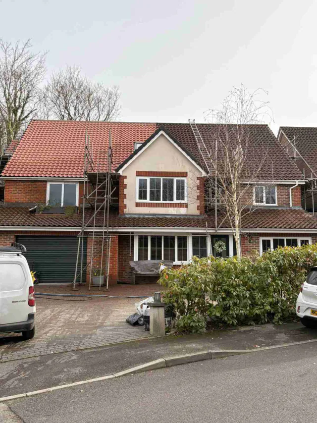 Tiled roof on a house