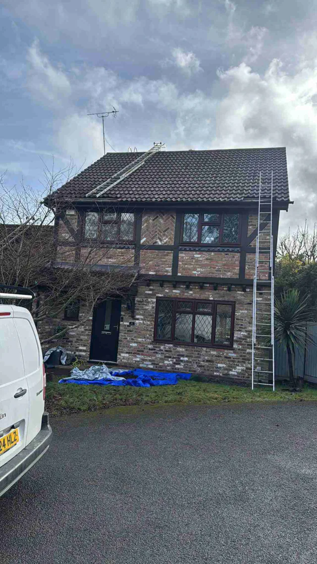 Tiled roof on a house