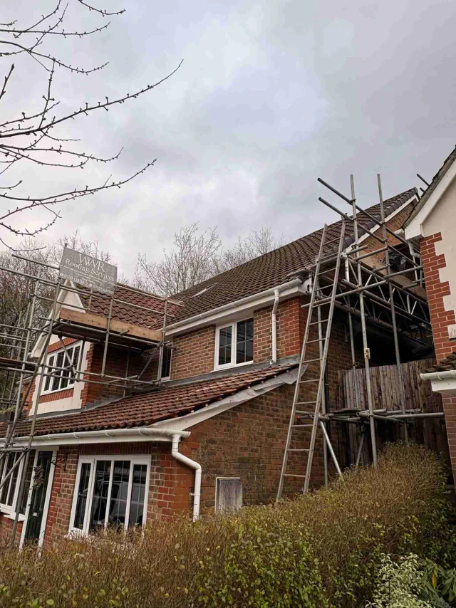 Tiled roof on a house