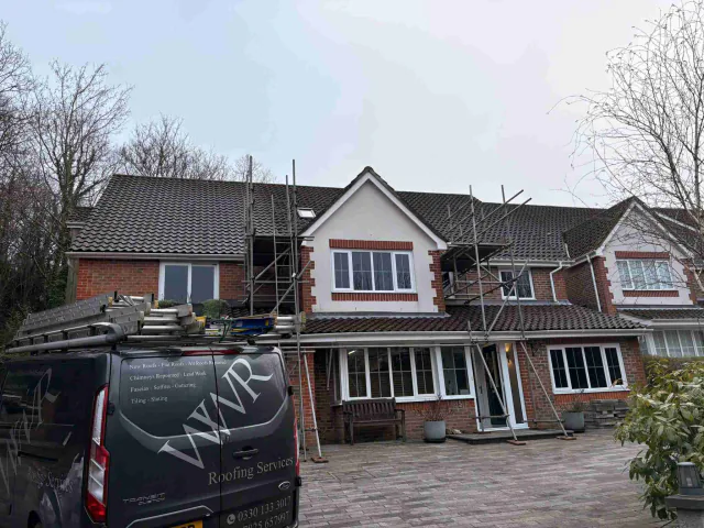 Tiled roof on a house