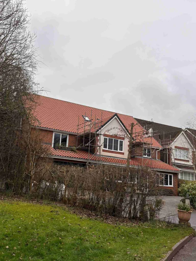 Tiled roof on a house