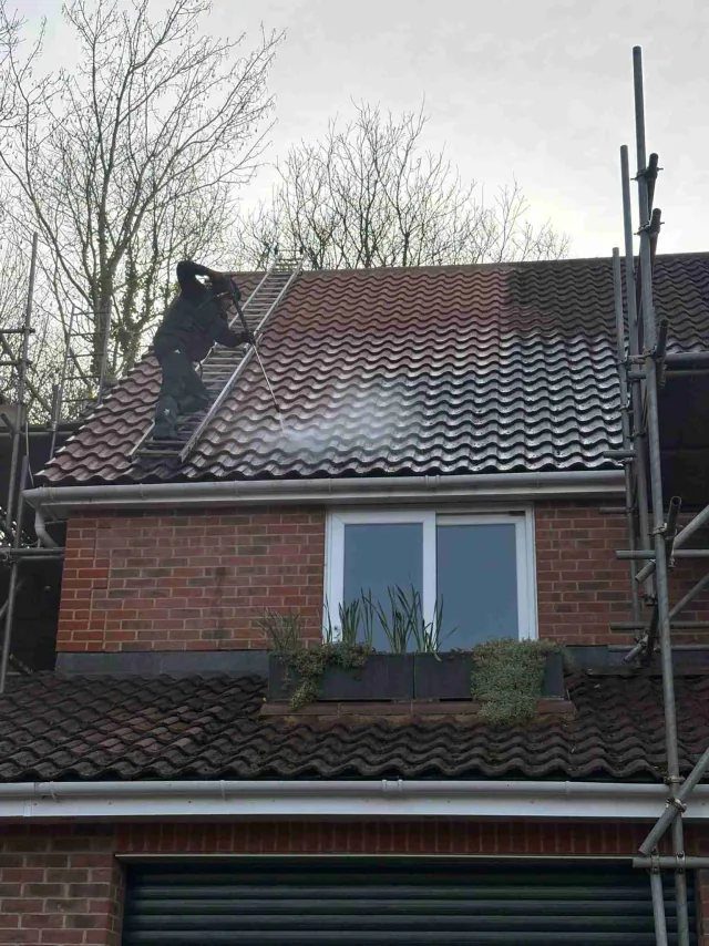 Tiled roof on a house
