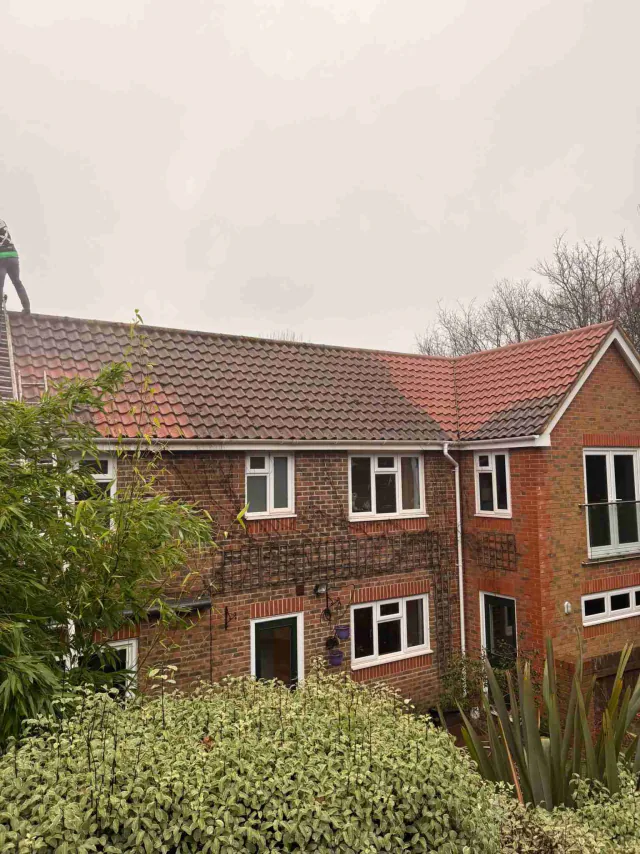 Tiled roof on a house