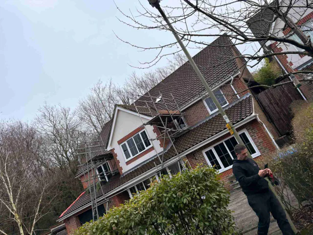 Tiled roof on a house