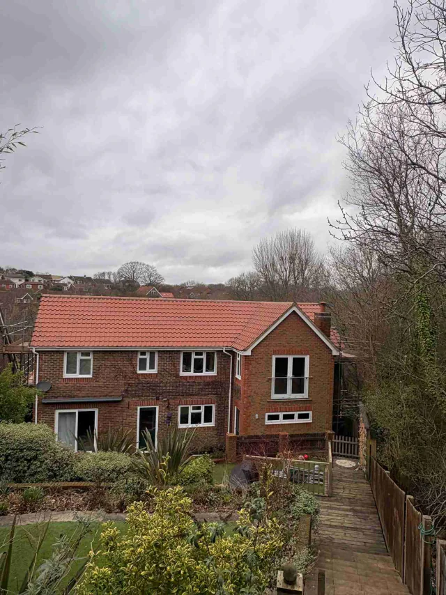 Tiled roof on a house