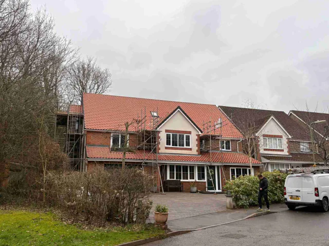 Tiled roof on a house