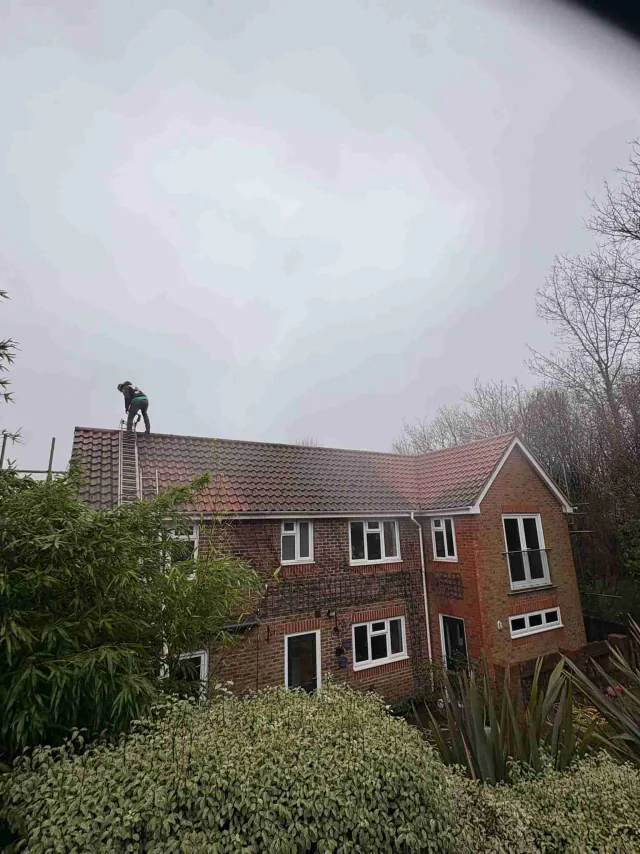 Tiled roof on a house