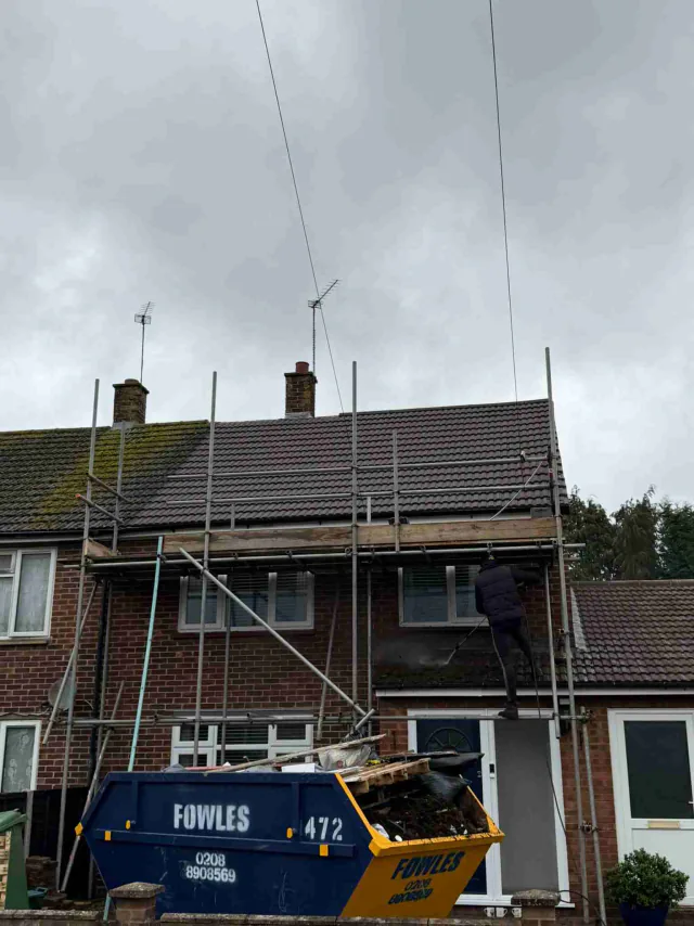 Tiled roof on a house