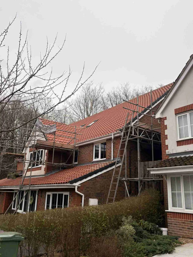 Tiled roof on a house