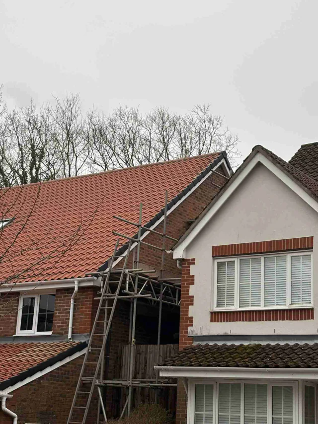 Tiled roof on a house
