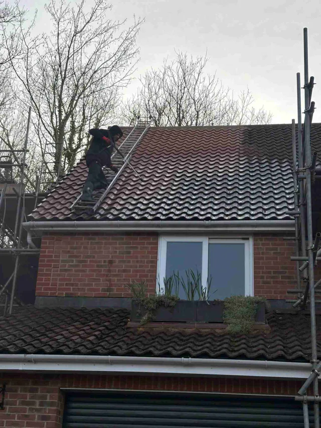 Tiled roof on a house