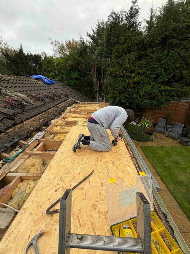 Timber decking for a flat roof