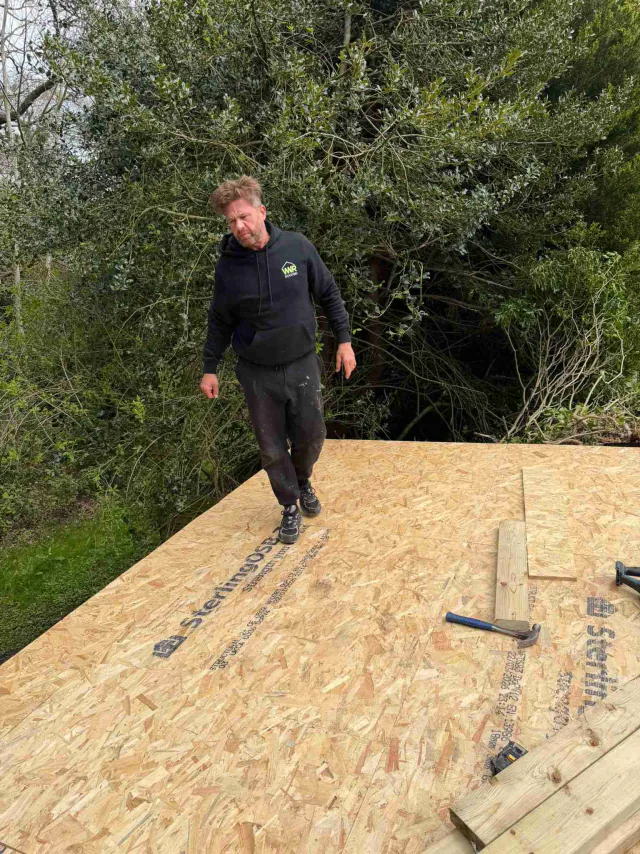 Timber decking for a flat roof