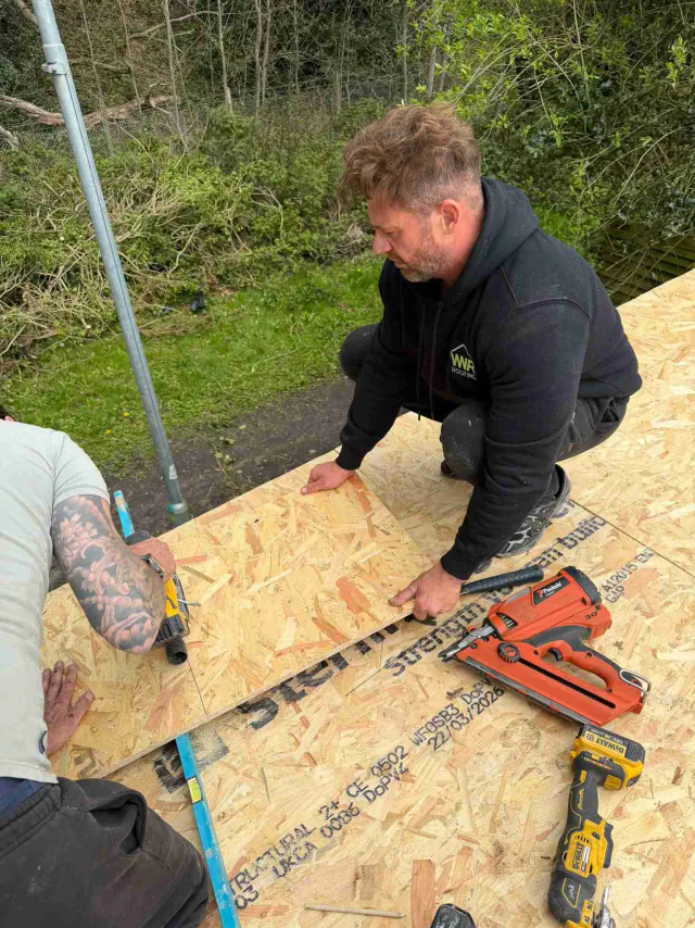 Timber decking for a flat roof