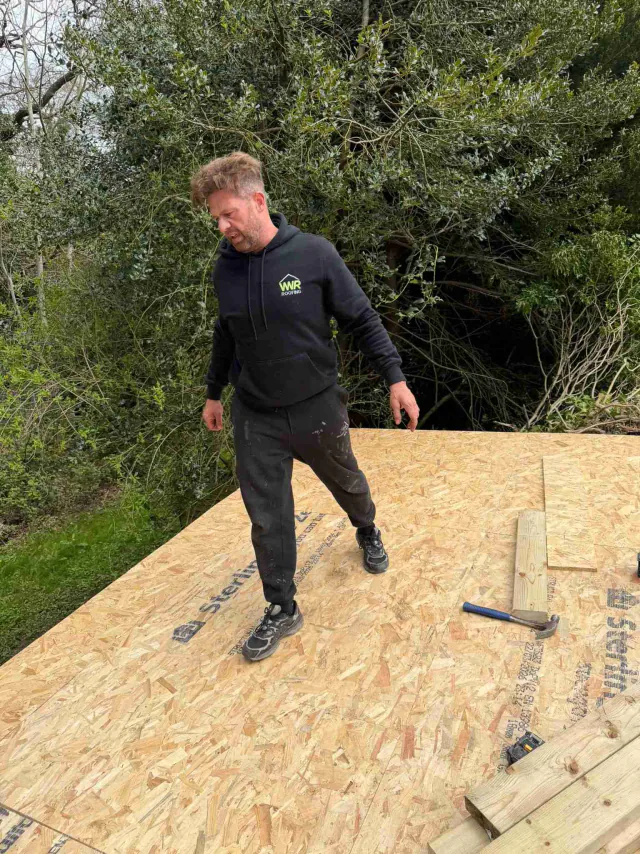 Timber decking for a flat roof