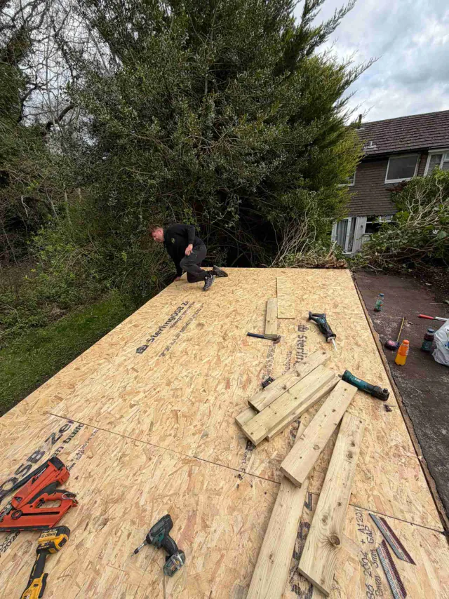 Timber decking for a flat roof